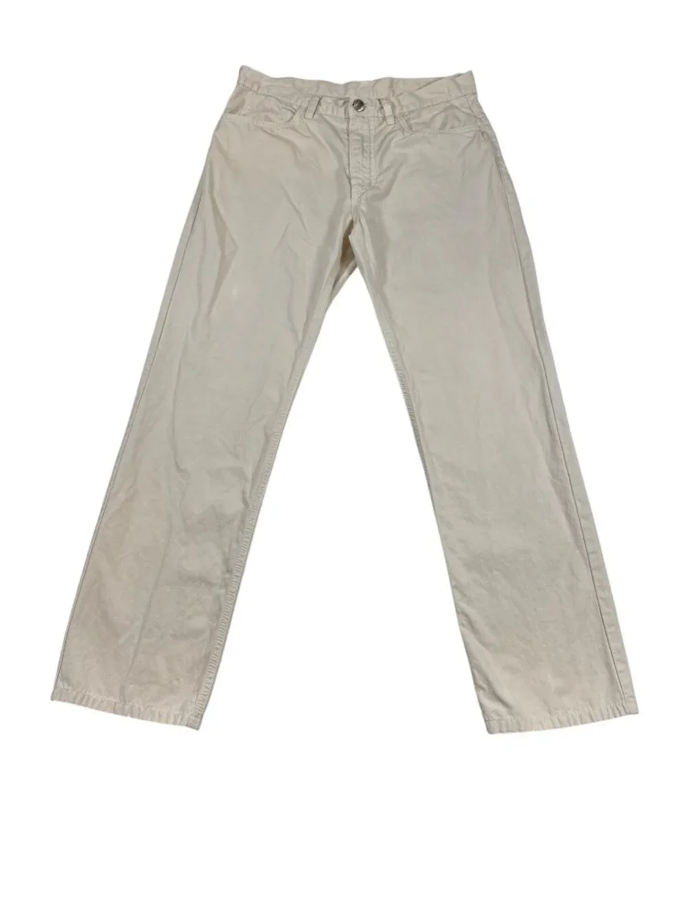 Loro Piana Mens Khaki Beige Casual Chino Pants 32X27 Straight-Leg Blend (PP581) - Picture 1 of 16